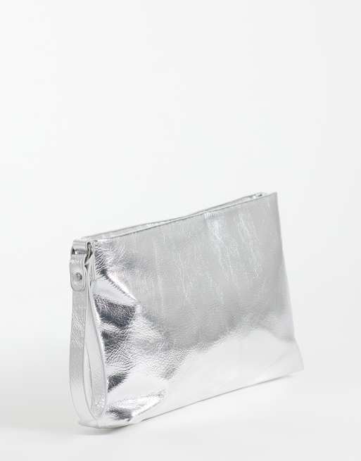 My Accessories metallic clutch bag in silver, 2 of 4