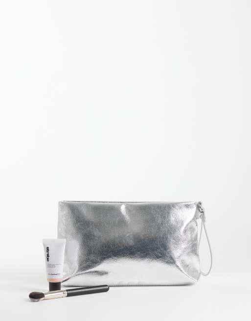 My Accessories metallic clutch bag in silver, 3 of 4