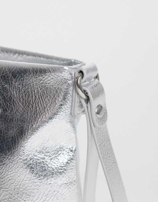 My Accessories metallic clutch bag in silver, 4 of 4