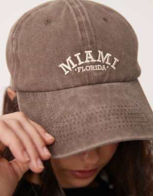 My Accessories My Accessories miami baseball cap in washed brown