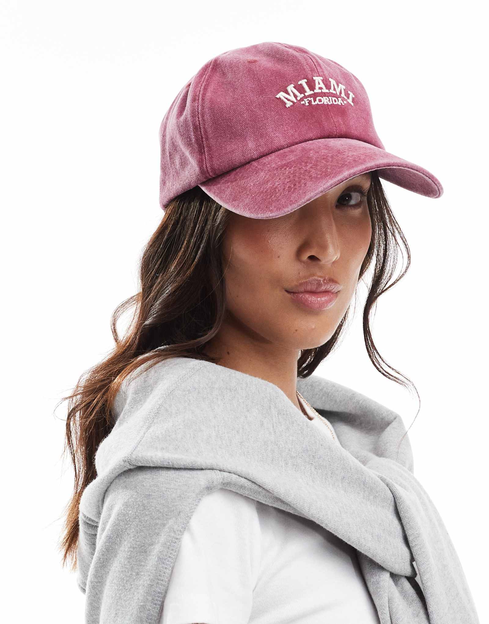 Бейсболка My Accessories Miami цвета промытого красного