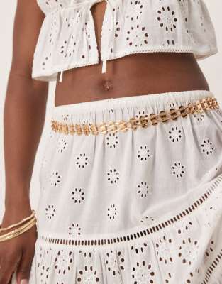 mini chain link belt in gold