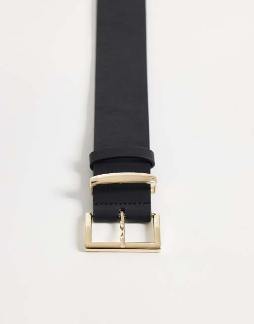 My Accessories minimal classic belt in black, 3 of 3