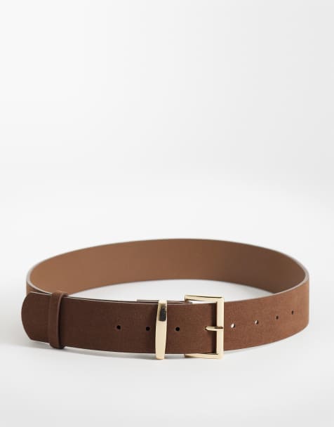 My Accessories minimal classic belt in brown - view 1
