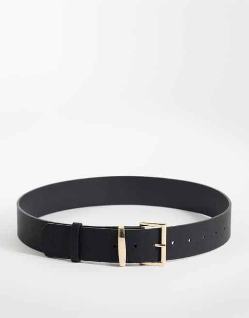 My Accessories minimalistyczny klasyczny pasek w kolorze czarnym, 1 z 3