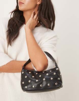 My Accessories - Mit Nieten besetzte Handtasche in Schwarz