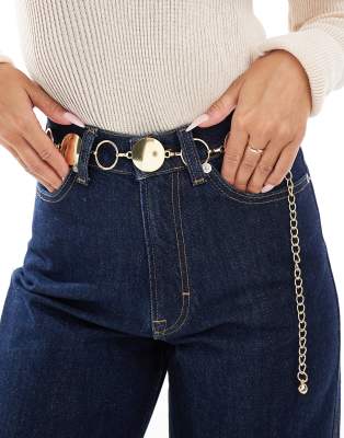 My Accessories My Accessories mixed round chain belt in gold