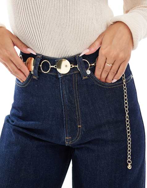 My Accessories mixed round chain belt in gold - view 1