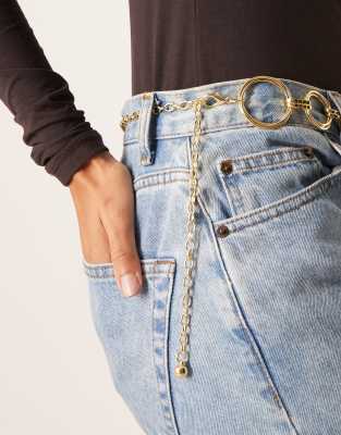 My Accessories Multi Ring Chain Belt In Gold