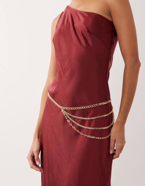 My Accessories multi-row chain belt in gold - view 1