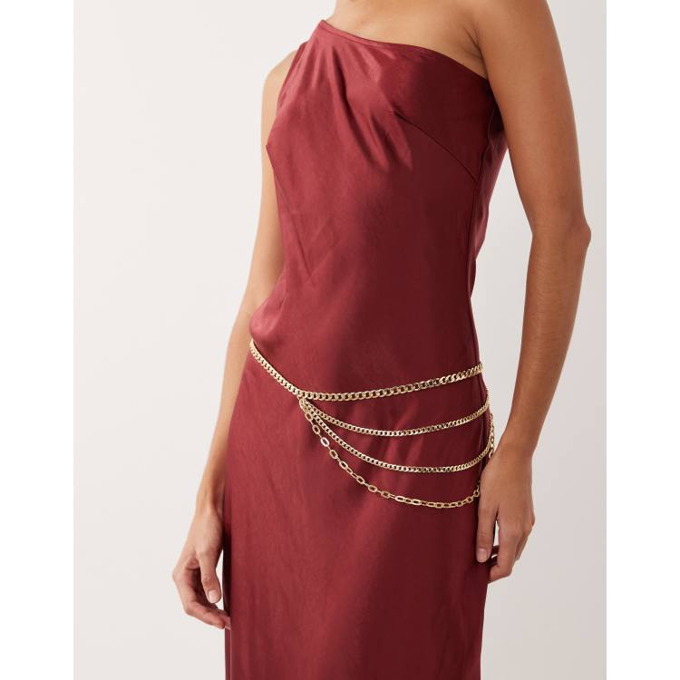 My Accessories multi-row chain belt in gold