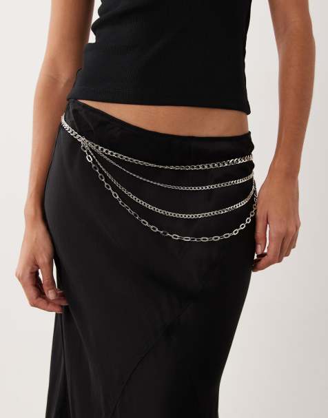 My Accessories multi-row chain belt in silver - view 1