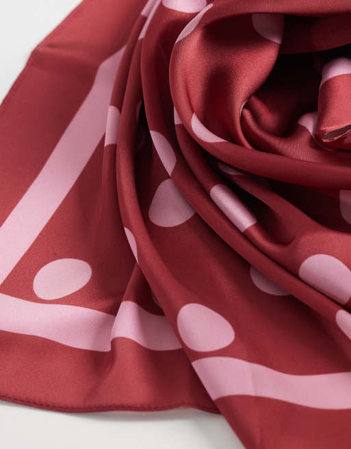 My Accessories multi wear bandana in red and pink polka dot, 3 of 4