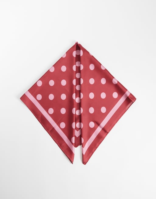 My Accessories multi wear bandana in red and pink polka dot, 4 of 4