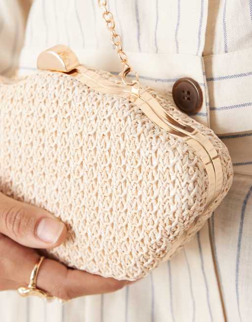 My Accessories – Naturvit, virkad kuvertväska med axelbandskedja, 3 av 4