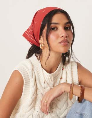 My Accessories My Accessories neck tie in red paisley print