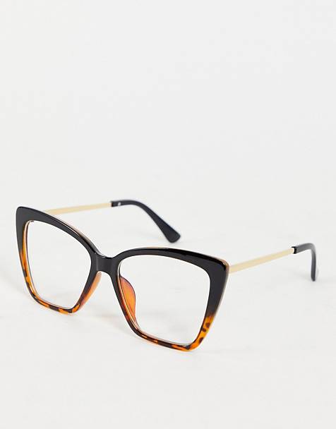 My Accessories oversized cat eye blue light glasses with black and tort frame