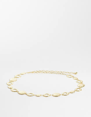 My Accessories Oversized Hammered Circles Belt In Gold