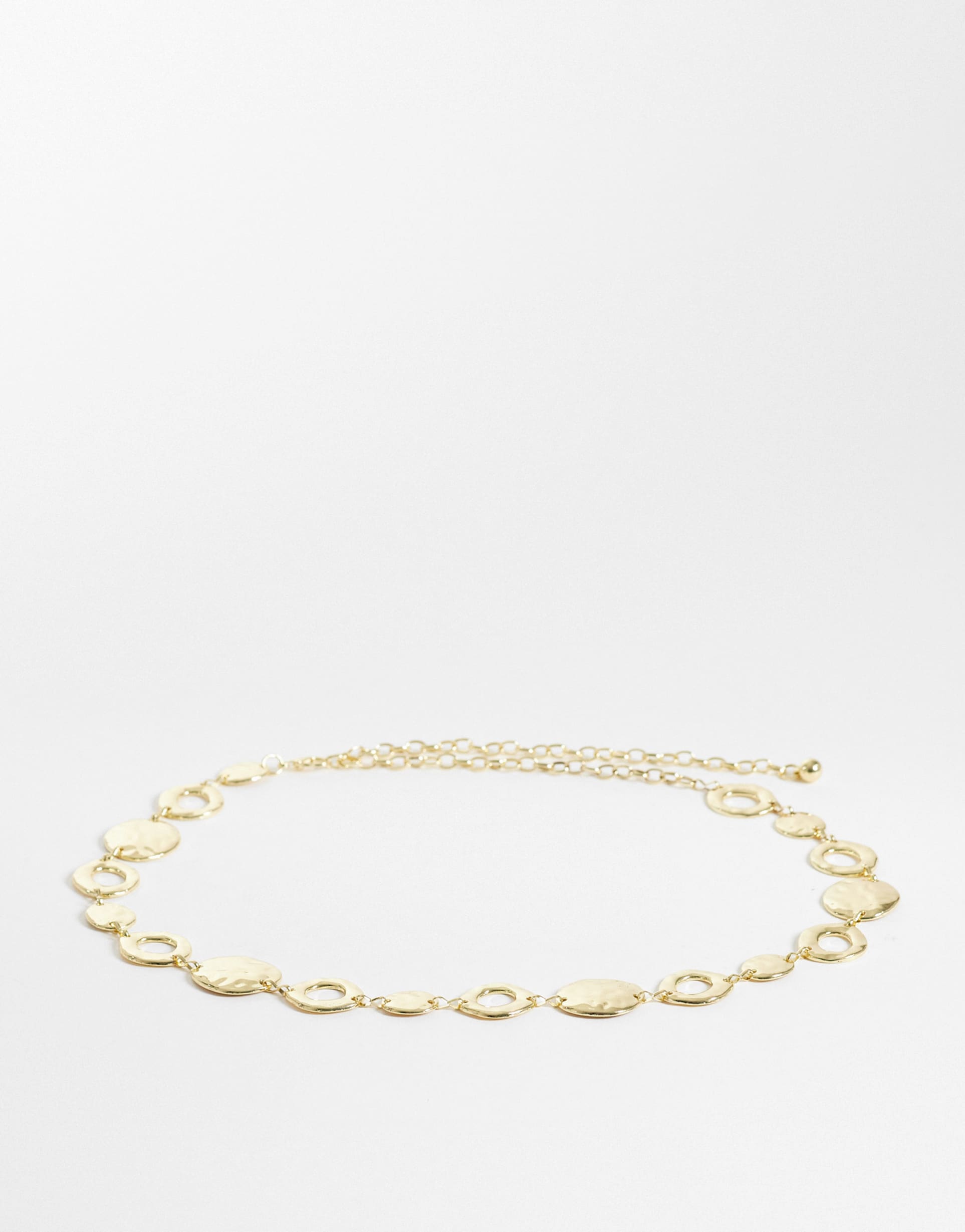 my accessories oversized hammered circles belt in gold tone