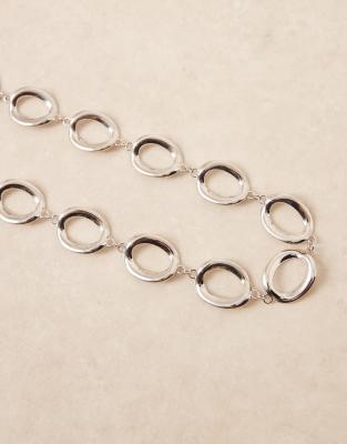 My Accessories Oversized Oval Chain Belt In Gold