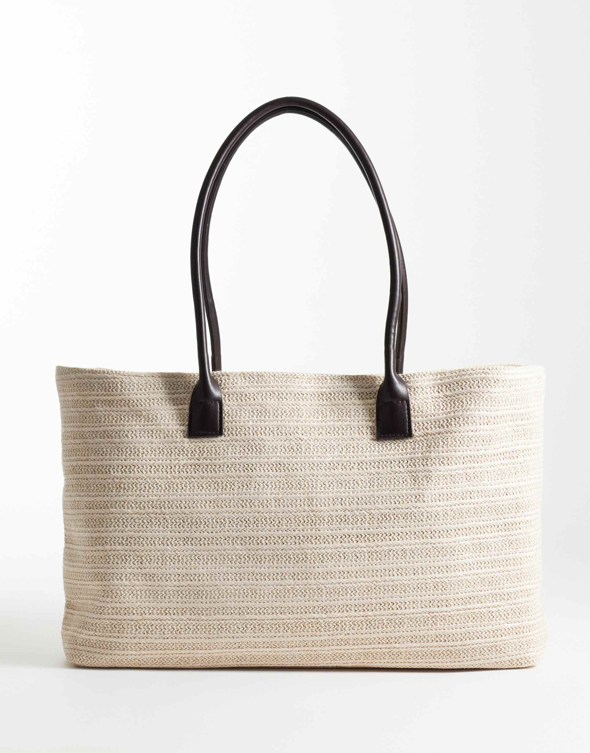 my accessories oversized woven beach bag in cream