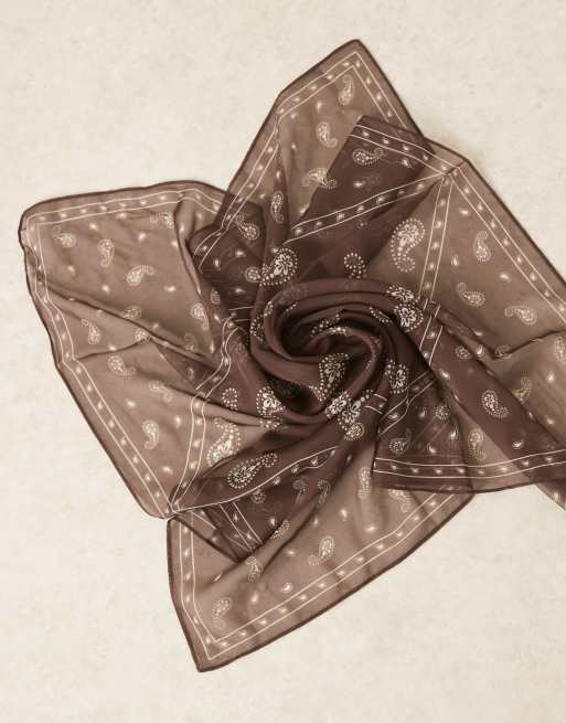 My Accessories paisley chiffon belt bandana in brown, 2 of 3