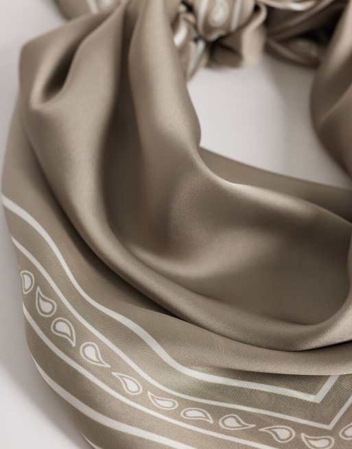 My Accessories paisley neck tie scarf  in grey, 4 of 4