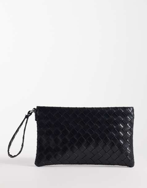 My Accessories – Płaska pleciona kopertówka w czarnym kolorze - view 1