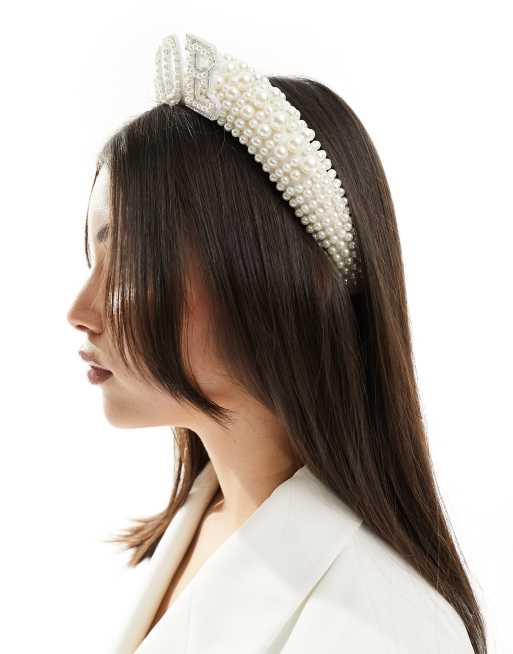 White Pearl Embellished Headband