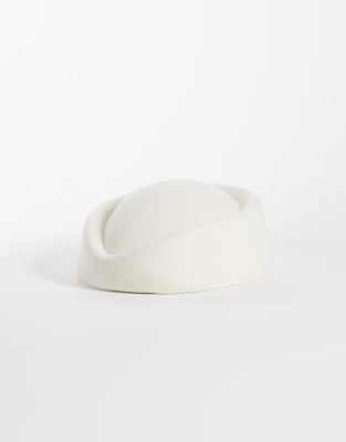 My Accessories Pillbox Hat In White