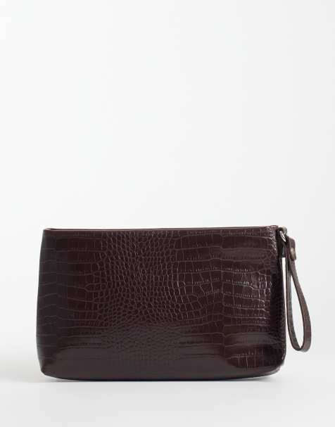 My Accessories pochette marrone effetto coccodrillo - view 1