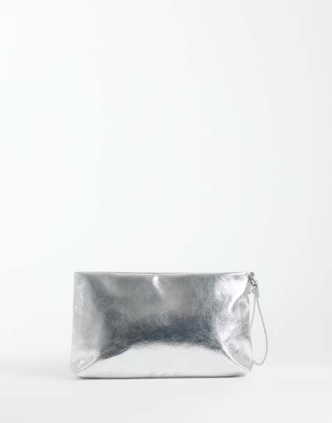 My Accessories pochette métallisée argent - view 1
