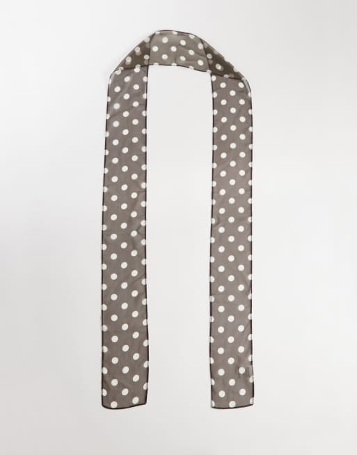 My Accessories polkadot chiffon scarf in brown and cream, 2 of 3