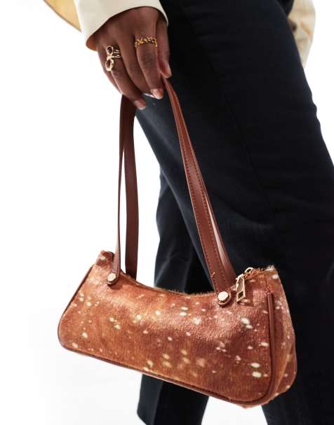 My Accessories pony skin shoulder bag in deer print - view 1