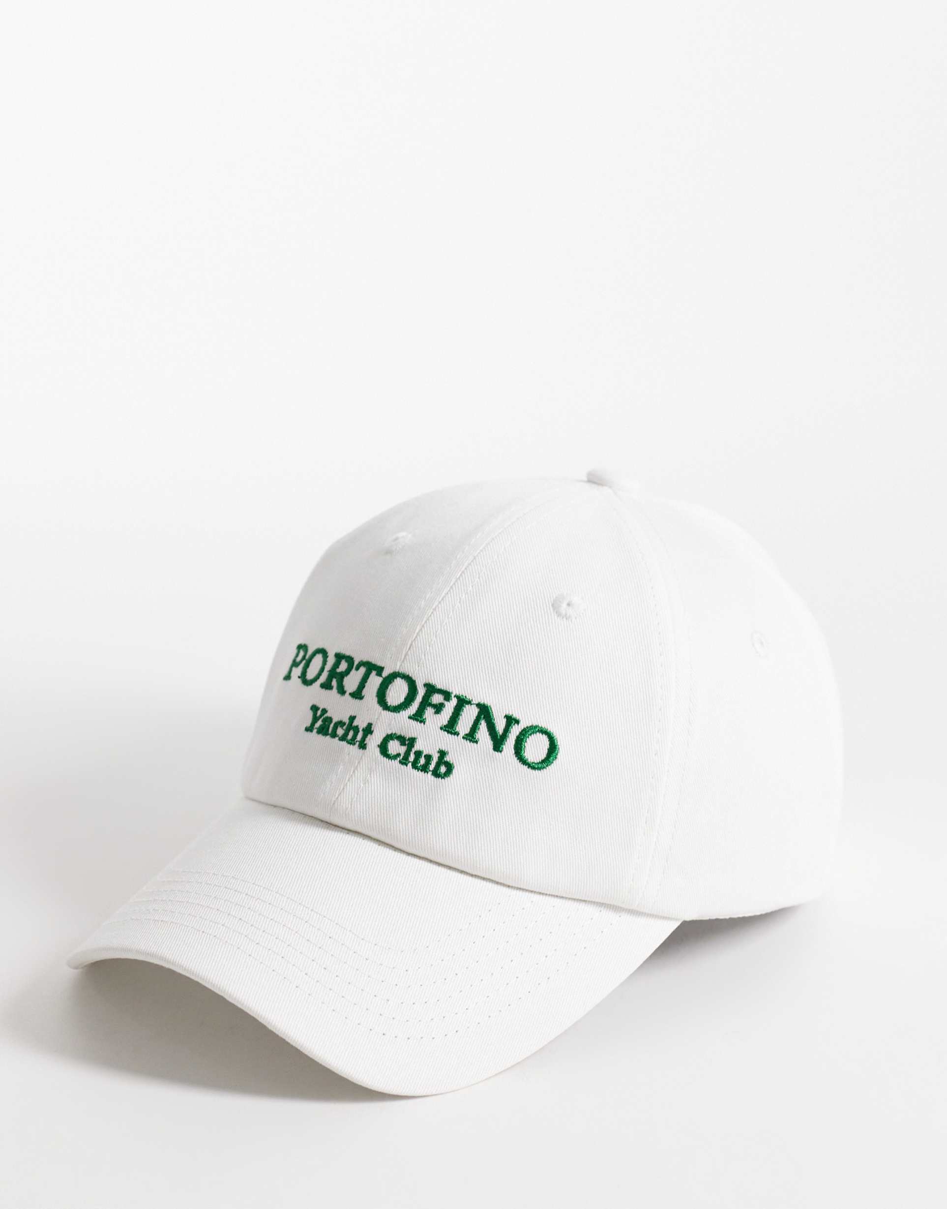 my accessories portofino yacht club dark green embroidery cap in white