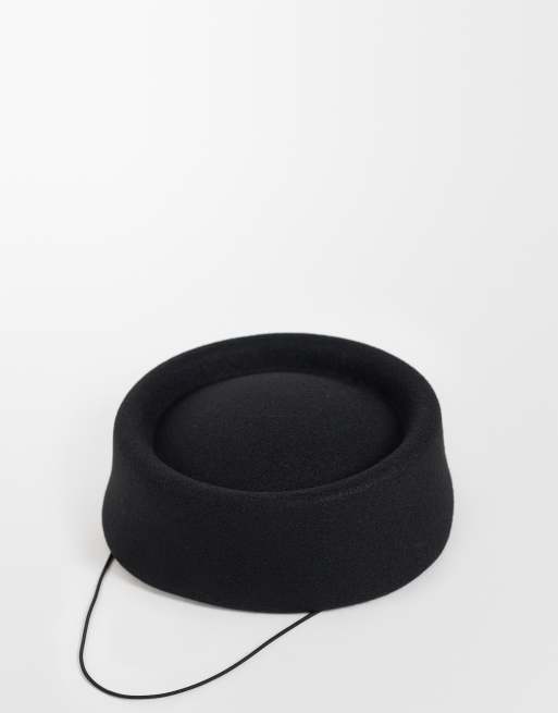My Accessories premium pillbox hat in black, 2 of 3