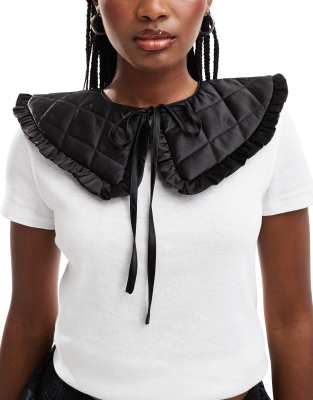 My Accessories My Accessories quilted ruched collar in black