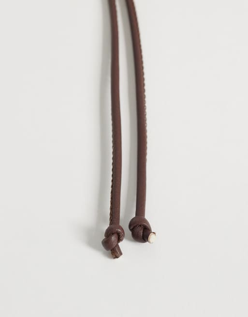 My Accessories - Riem van touw met opvallende bloem in bruin, 3 van 3