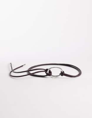 My Accessories Rope Belt With Metal Loop In Brown