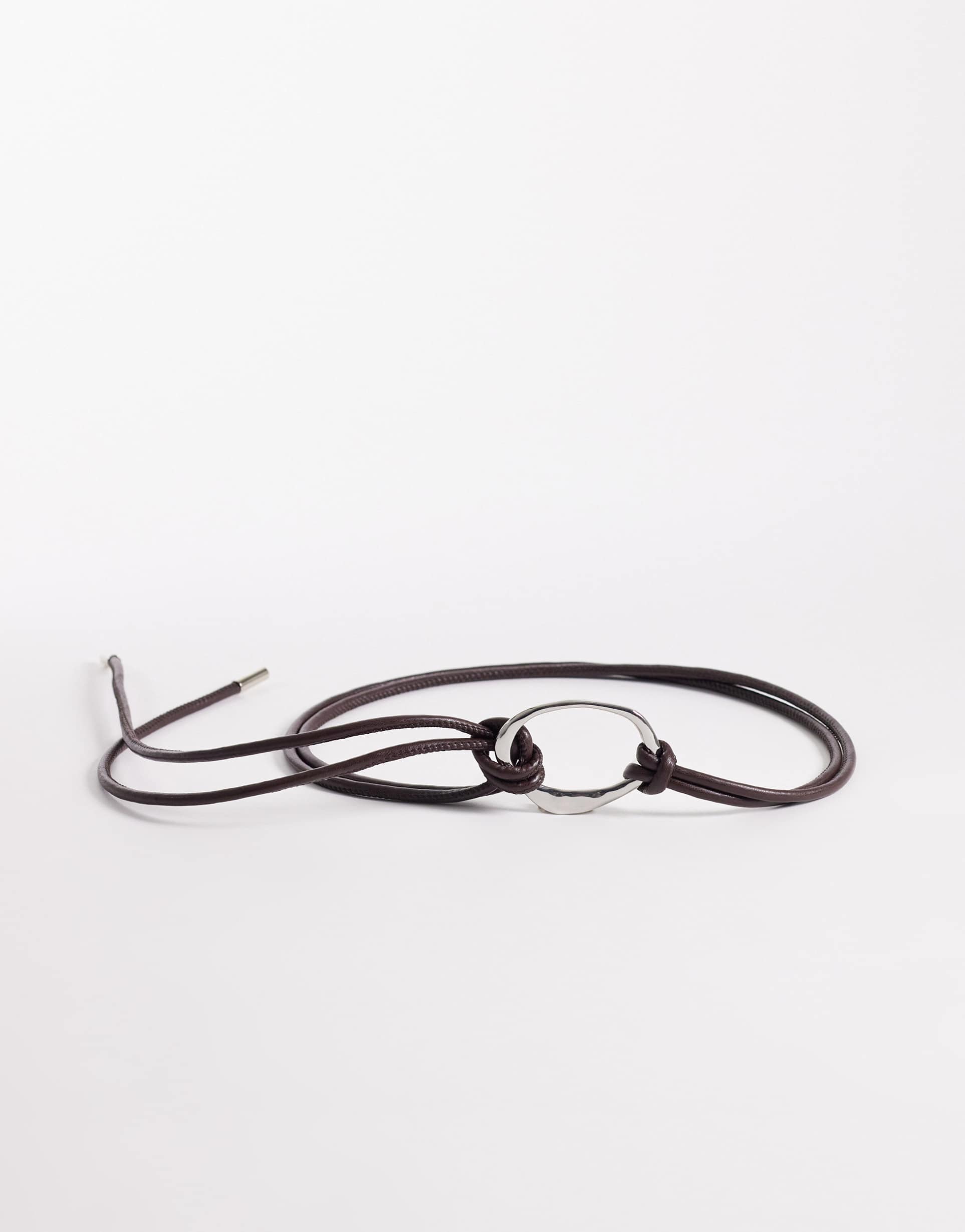 my accessories rope belt with metal loop in brown