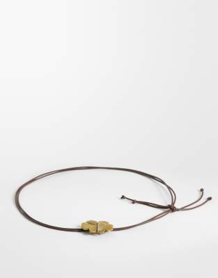 My Accessories Rope Belt With Statement Flower In Brown