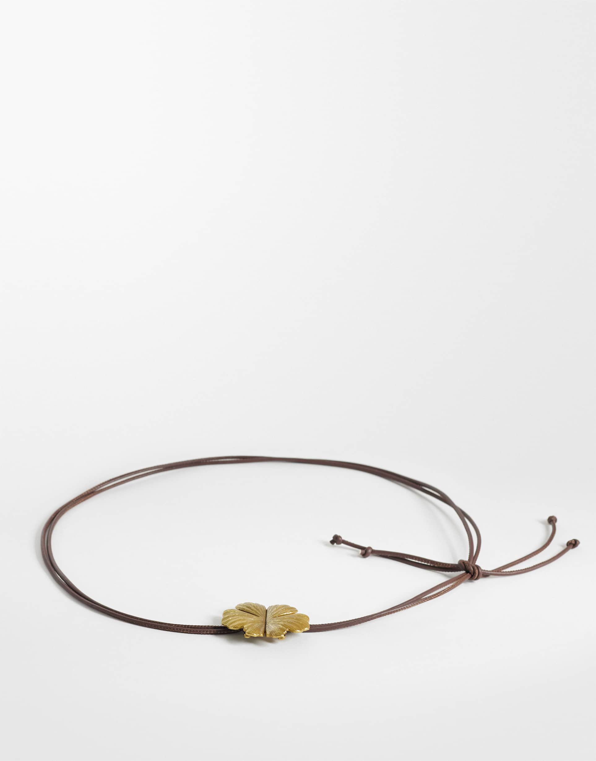 my accessories rope belt with statement flower in brown