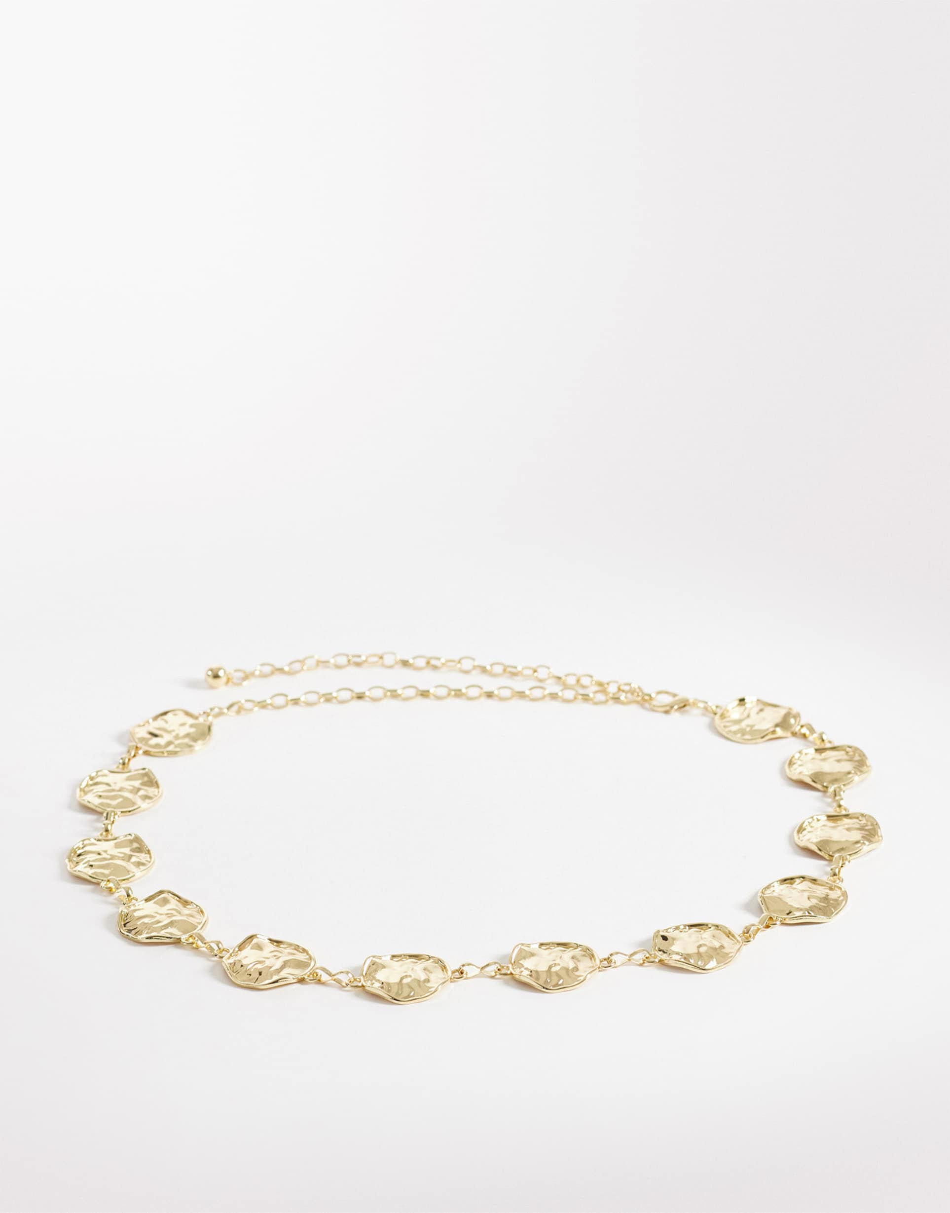 my accessories round hammered belt in gold