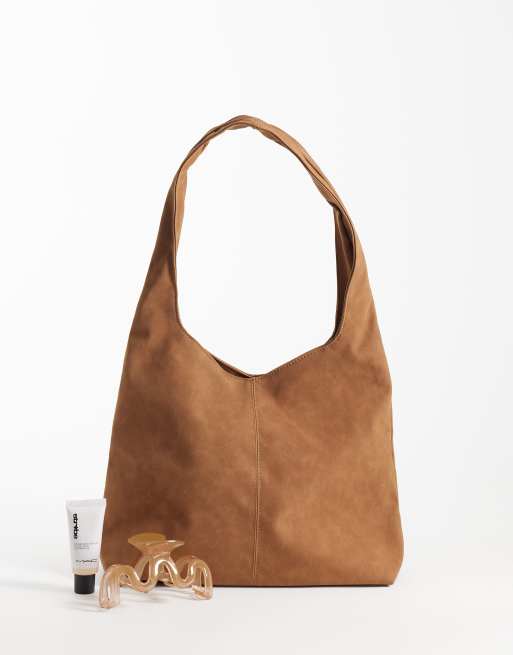My Accessories - Sac porté épaule en imitation daim - Fauve, 2 de 4
