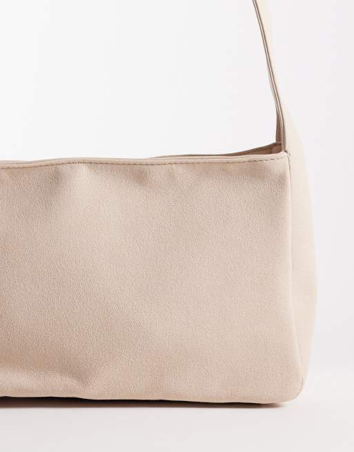 My Accessories - Sac porté épaule souple en imitation daim avec franges sur les côtés - Crème, 4 de 4