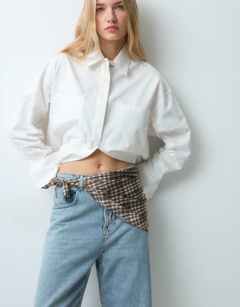 My Accessories scarf belt in brown check print - view 1