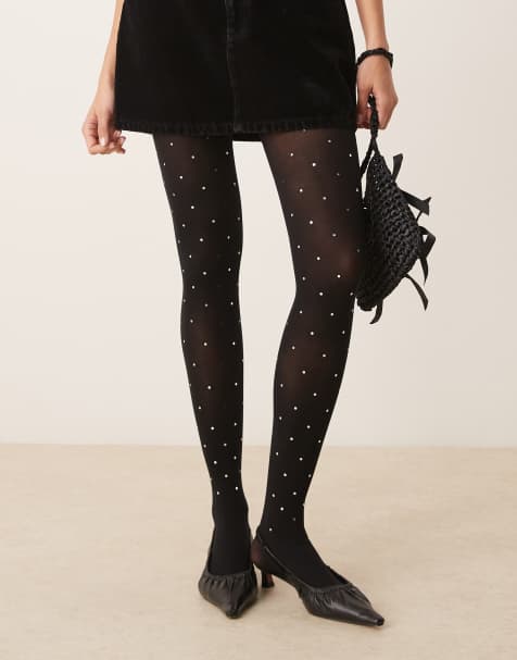 My Accessories scattered sequin tights in black - view 1