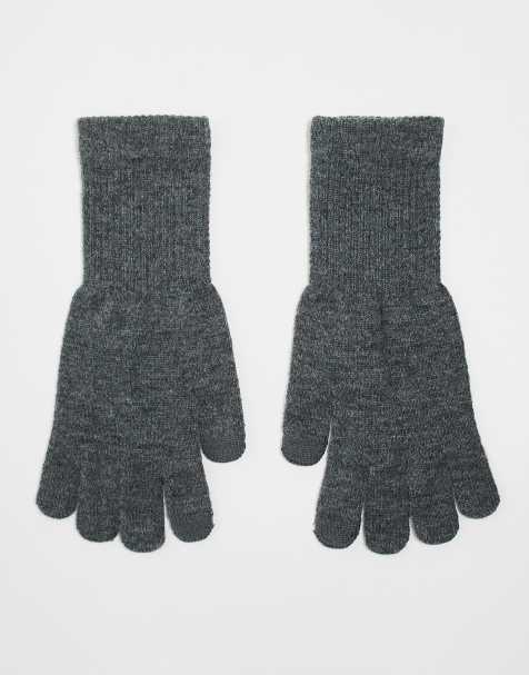 My Accessories – Schlichte Touchscreen-Handschuhe aus Strick in Grau - view 1