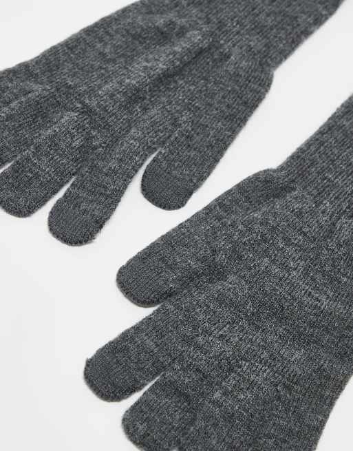 My Accessories – Schlichte Touchscreen-Handschuhe aus Strick in Grau, 3 von 3
