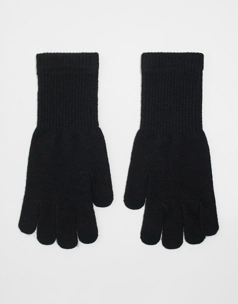 My Accessories – Schlichte Touchscreen-Handschuhe aus Strick in Schwarz - view 1